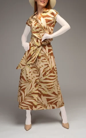 دامن زنانه نوادو چند رنگ طرحدار دکمه های تزیینی