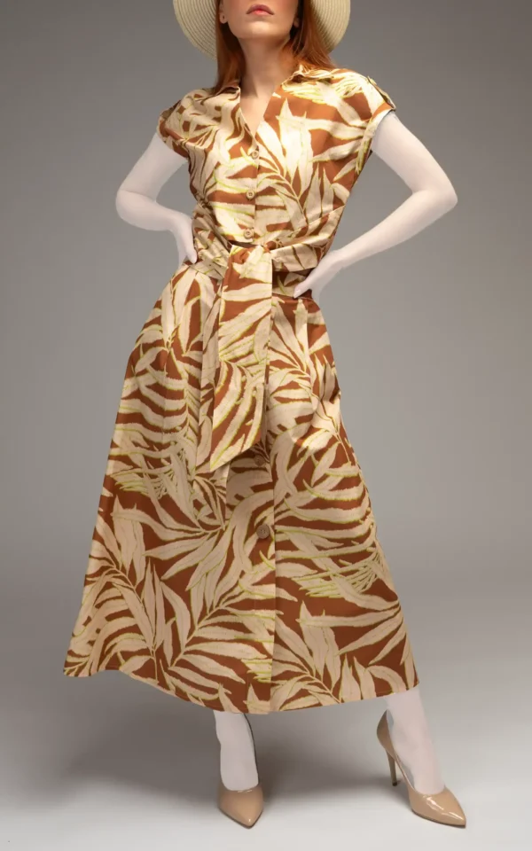 دامن زنانه نوادو چند رنگ طرحدار دکمه های تزیینی از نمای قدی