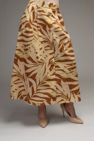 دامن زنانه نوادو چند رنگ طرحدار دکمه های تزیینی