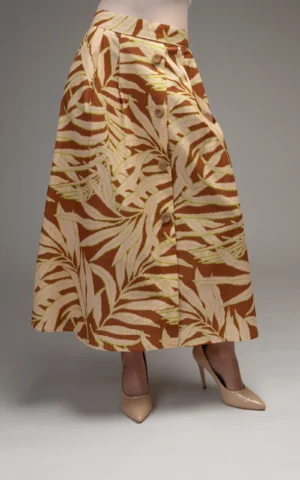 دامن زنانه نوادو چند رنگ طرحدار دکمه های تزیینی