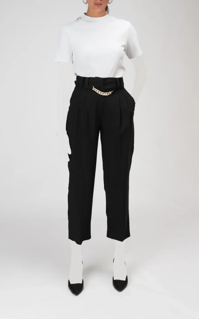 شلوار زنانه رسمی مشکی فیت بهار-تابستانه نوادو