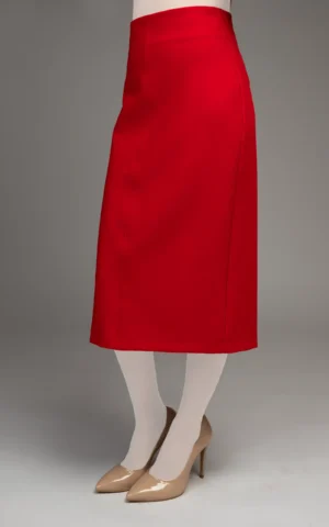 دامن زنانه مجلسی NEVADO با مدل راسته و چاک پشتی از نمای پهلو