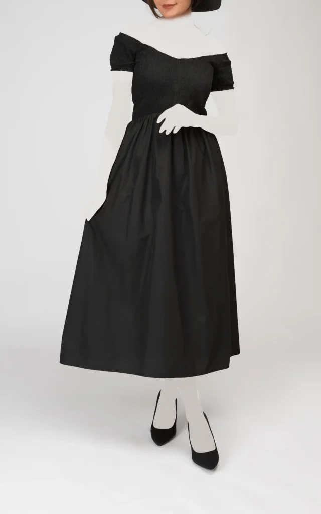 پیراهن زنانه مشکی بهار-تابستانه بدون آستین نوادو