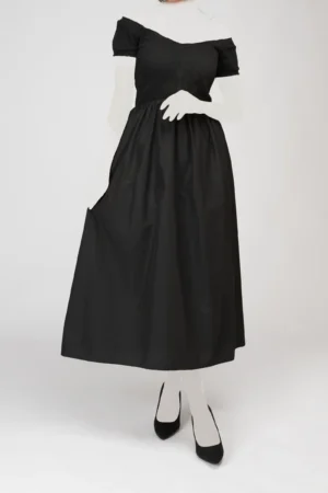 پیراهن زنانه مشکی بهار-تابستانه بدون آستین نوادو