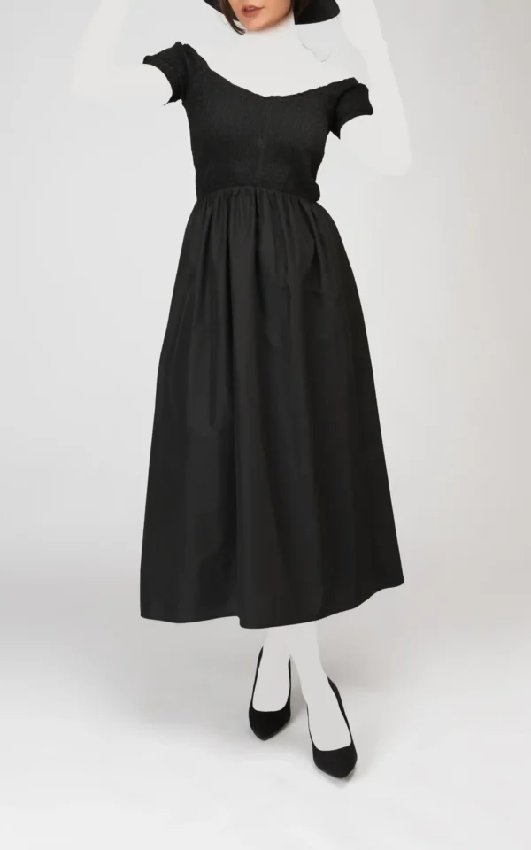 پیراهن زنانه مشکی بهار-تابستانه بدون آستین نوادو