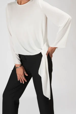 بلوز زنانه سفید آستین بلند بهار-تابستانه نوادو