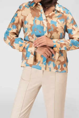 شومیز زنانه آستین بلند بهار-تابستانه طرح‌گل نوادو