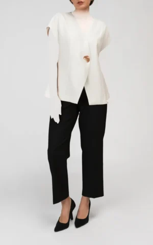 جلیقه زنانه بهار-تابستانه سفید شیک خنک نوادو