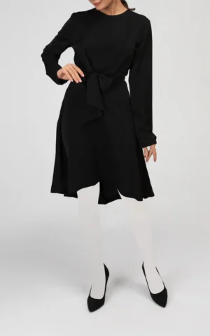 پیراهن زنانه مشکی بهار-تابستانه آستین بلند مجلسی نوادو