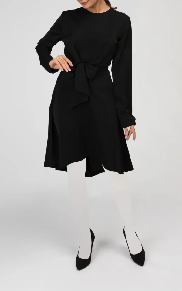 پیراهن زنانه مشکی بهار-تابستانه آستین بلند مجلسی نوادو