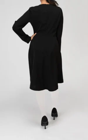 پیراهن زنانه مشکی بهار-تابستانه آستین بلند مجلسی نوادو