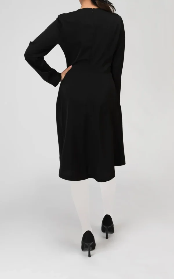 پیراهن زنانه مشکی بهار-تابستانه آستین بلند مجلسی نوادو