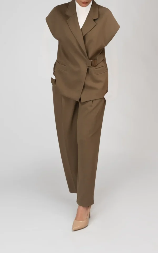 شلوار زنانه زیتونی رنگ بهار-تابستانه نوادو