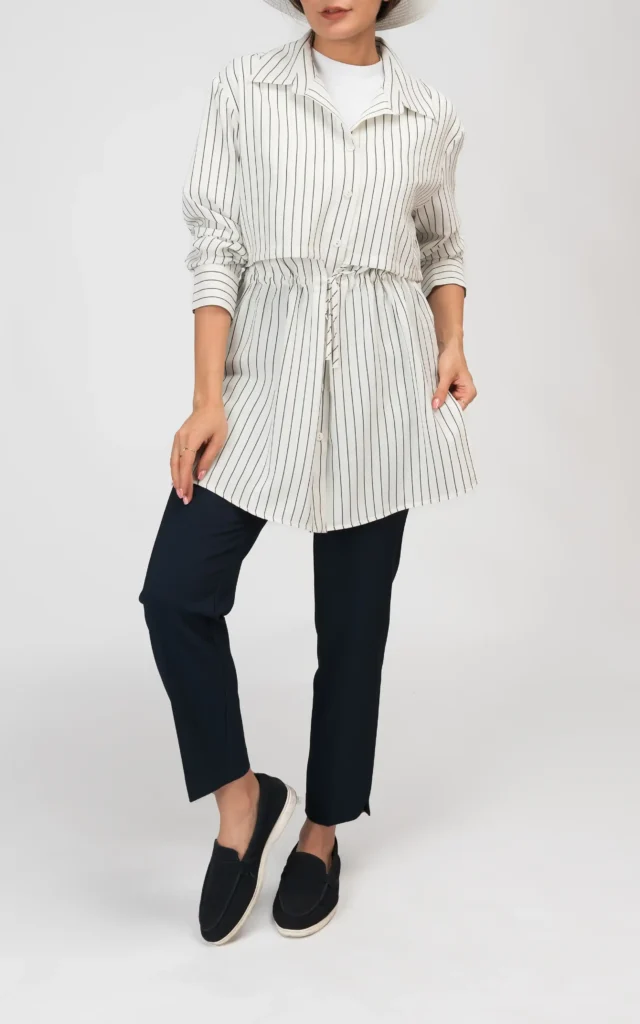 بلوز زنانه آستین سه ربع طرح‌دار بهار-تابستانه نوادو