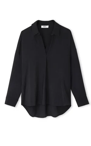 شومیز مشکی زنانه ایپکیول (Ipekyol) مدل یقه دار آستین بلند کد IS1250025120