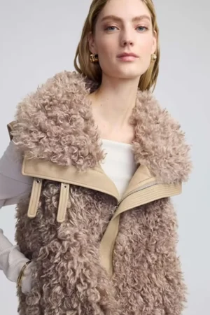 ژاکت زنانه ایپکیول کرم قهوه‎‌ای مدل پشمی گرم پاییز-زمستانی