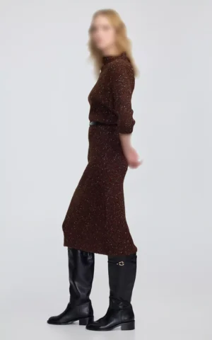 پیراهن زنانه بافت میدی با کمربند چرمی برند IPEKYOL کد IW6250002209 - Image 5