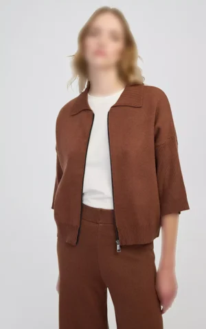 ژاکت بافتنی زنانه زیپ دار IPEKYOL کد IW6250050468 - Image 5