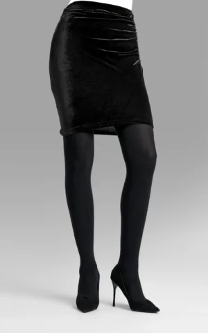 دامن زنانه مخمل مشکی رسمی نوادو