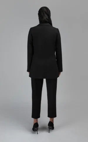 کت زنانه مشکی پاییز-زمستانه رسمی نوادو