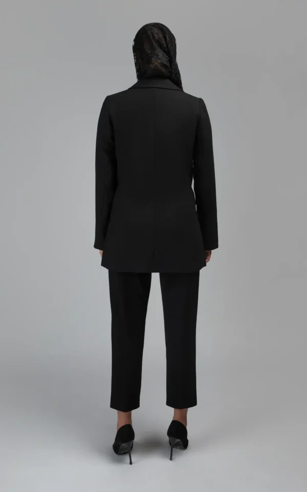 کت زنانه مشکی پاییز-زمستانه رسمی نوادو