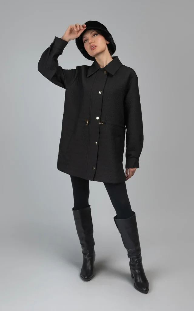 جلیقه زنانه مشکی پاییز-زمستانه رسمی نوادو