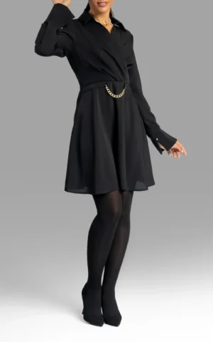 پیراهن مشکی آستین بلند مدل بیشاپ زنانه نوادو