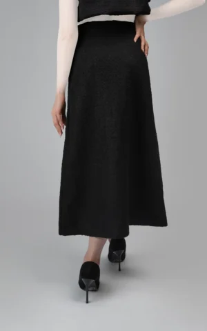 دامن زنانه مشکی پاییز-زمستانه گرم نوادو