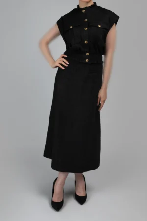 دامن زنانه مشکی پاییز-زمستانه گرم نوادو