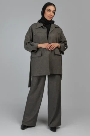 شلوار زنانه طوسی پاییز-زمستانه رسمی راسته نوادو