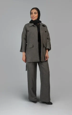 شلوار زنانه طوسی پاییز-زمستانه رسمی راسته نوادو