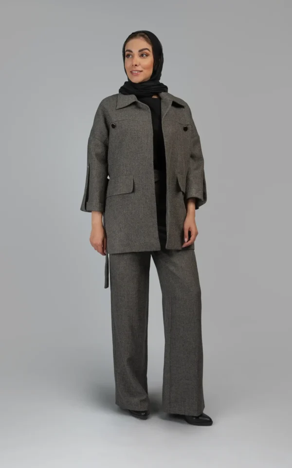 شلوار زنانه طوسی پاییز-زمستانه رسمی راسته نوادو