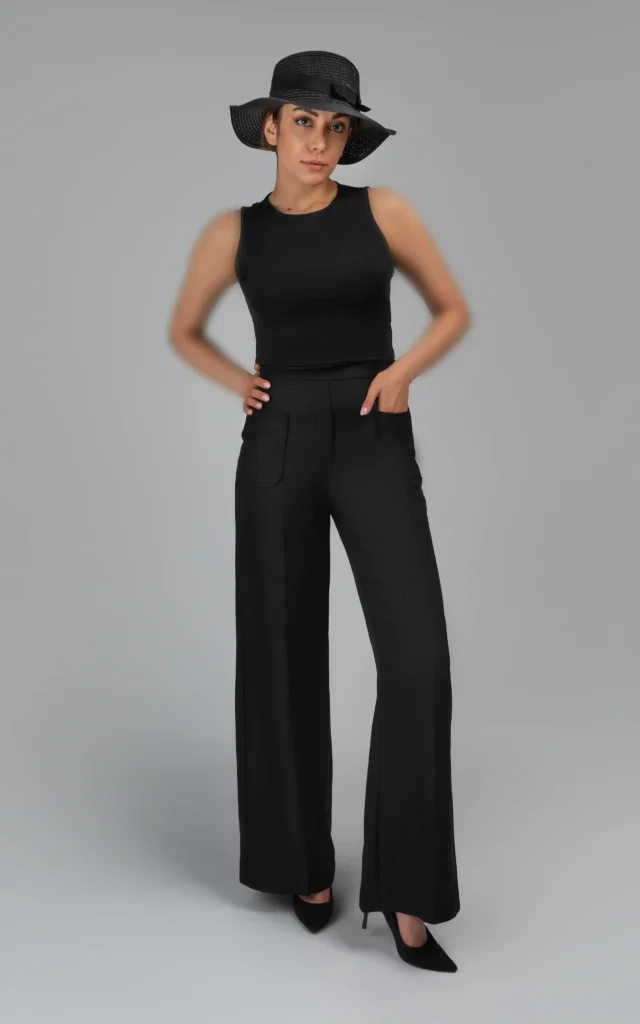 شلوار زنانه مشکی رسمی پاییز-زمستانه راهسته نوادو