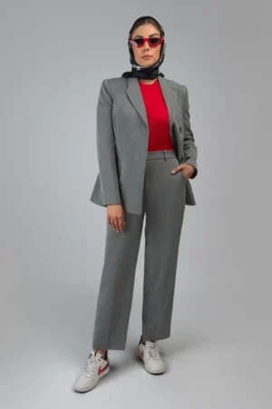 شلوار زنانه راسته طوسی پاییز-زمستانه نوادو