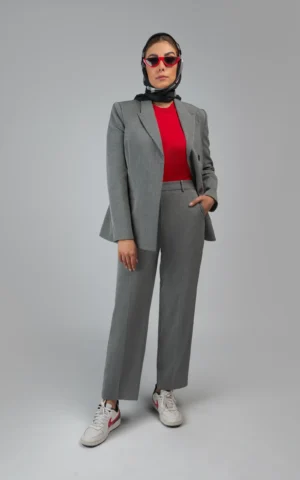 شلوار زنانه راسته طوسی پاییز-زمستانه نوادو