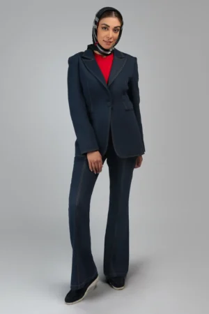 کت زنانه سرمه‌ای پاییز-زمستانه اسپرت نوادو