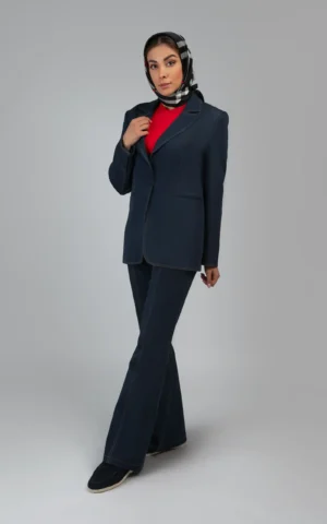 کت زنانه سرمه‌ای پاییز-زمستانه اسپرت نوادو