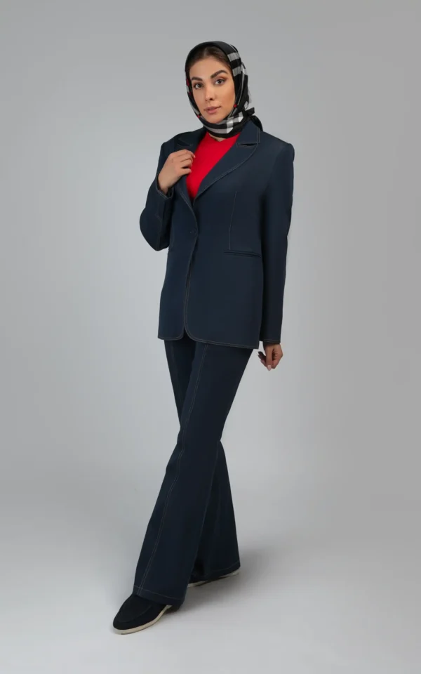 کت زنانه سرمه‌ای پاییز-زمستانه اسپرت نوادو