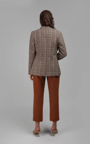 کت زنانه طرح‌دار پاییز-زمستانه دکمه‌دار شیک نوادو