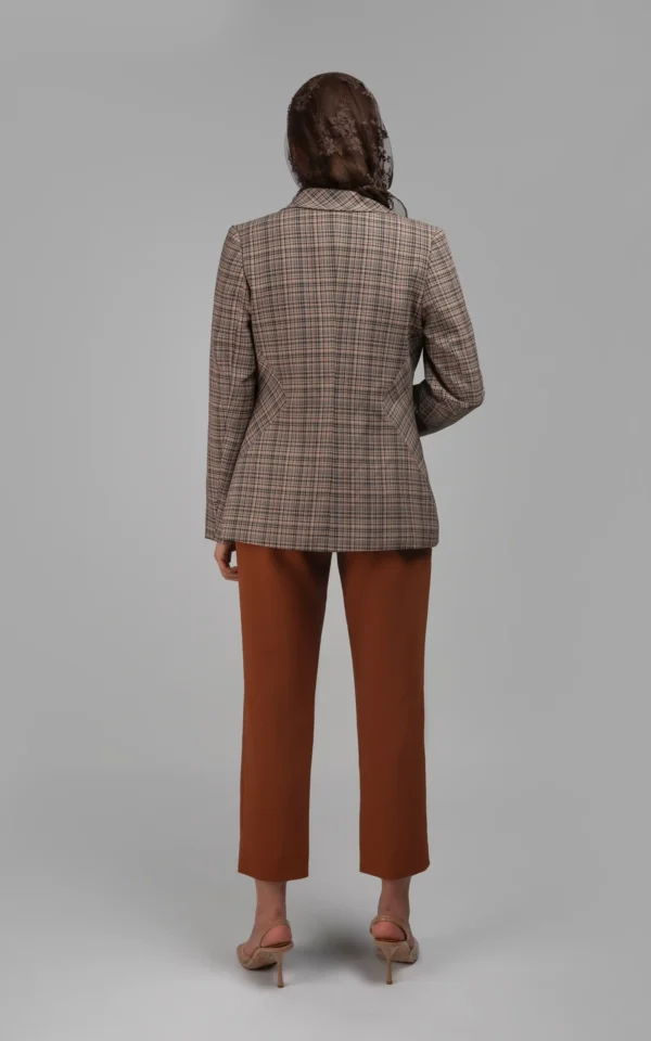 کت زنانه طرح‌دار پاییز-زمستانه دکمه‌دار شیک نوادو