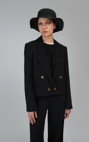 کت زنانه مشکی پاییز-زمستانه رسمی نوادو