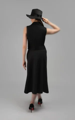 دامن مشکی راسته‌ بلند با برش ساده و کلاسیک پاییز-زمستانه نوادو