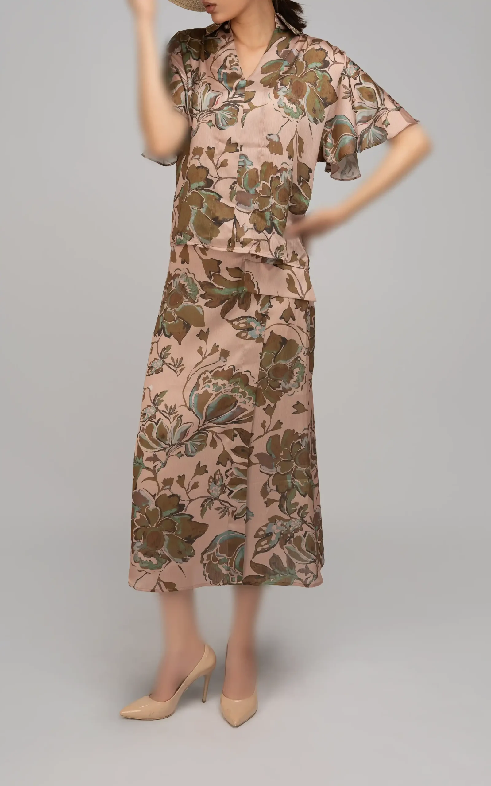 W-404015231729-2 دامن زنانه طرحدار مدل میدی پاییز-زمستانه نوادو