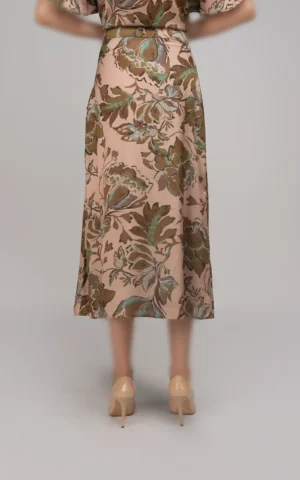 دامن زنانه طرح‌دار مدل میدی پاییز-زمستانه نوادو