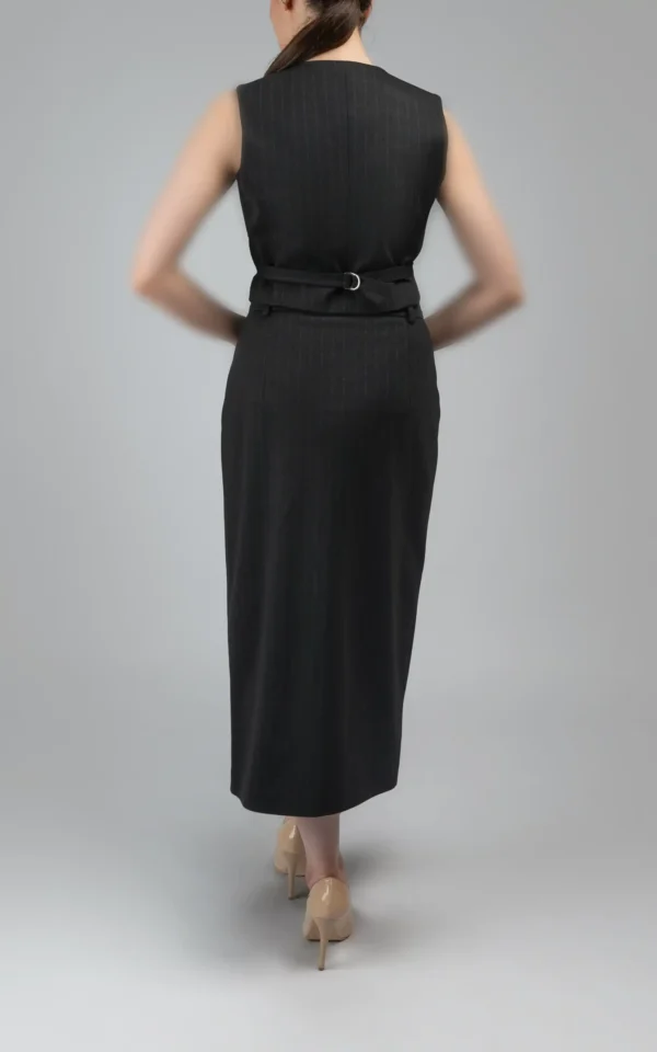 دامن زنانه چاک‌دار پاییز-زمستانه مشکی شیک نوادو