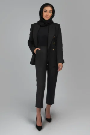 شلوار زنانه مشکی شیک رسمی بدون جای کمربند نوادو