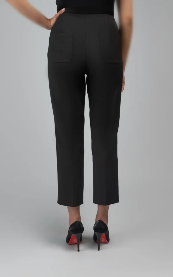 شلوار زنانه مشکی شیک رسمی بدون جای کمربند نوادو