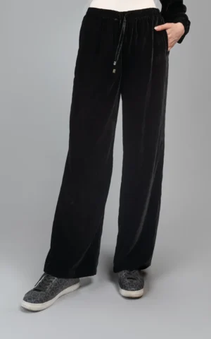 شلوار زنانه مشکی راسته راحت پاییز-زمستانه نوادو