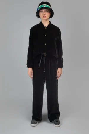 شلوار زنانه مشکی راسته راحت پاییز-زمستانه نوادو