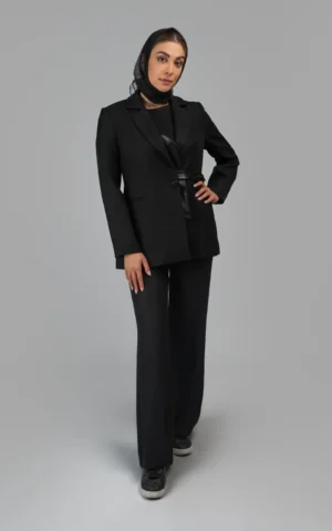 شلوار زنانه بلند مشکی راسته پاییز-زمستانه نوادو